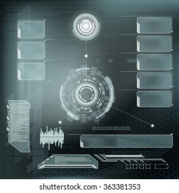 Futuristic user menu interface HUD. Abstract technology background. 