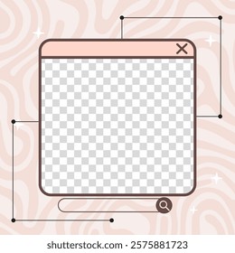 Futuristic vaporwave retro lofi post template for social media frames. For background and banner. Vector illustration