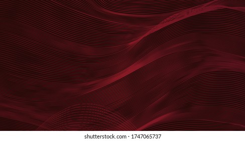 Futuristic vector abstract red line background. Suitable for web, banner, poster, flyer. Smooth and calm glow. Isolated.