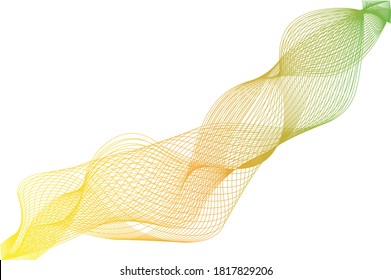 abstracción vectorial futurista sobre un fondo blanco en colores brillantes amarillo-verde.