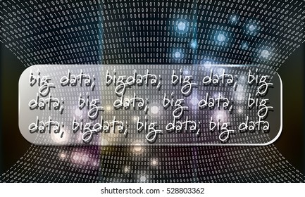 Futuristic vector backdrop with binary code and the words big data