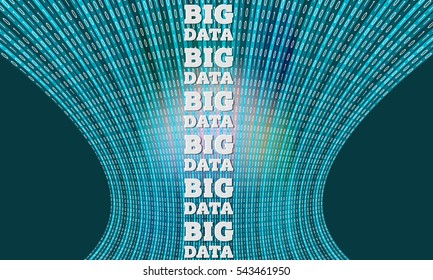 Futuristic vector backdrop and binary code and the words big data