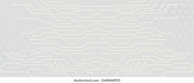 Futuristic vector background in gray tones with abstract electric circuit lines and conductor paths. High-tech design perfect for technology, electronics, innovation