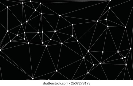 A futuristic vector background shows a network of polygonal lines and dots, creating a digital, tech inspired atmosphere perfect for innovation-themed designs.

