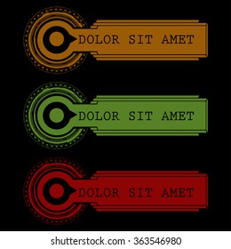 Futuristic vector banner set 3 colors 