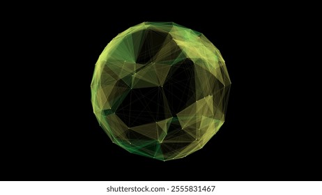 Futuristic vector colors sci-fi sphere in space. Technology circle a network connection big data. Digital ai background with particles. Abstract frame ball. 3D wireframe geometric sphere.