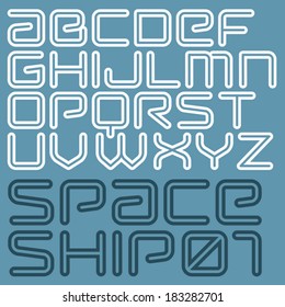 Futuristic vector font. Modern outline type. 