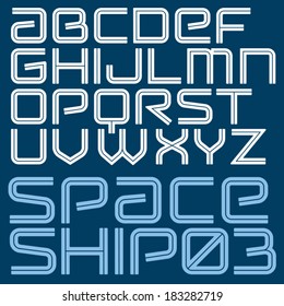 futuristic vector font. Modern sci fi type. 