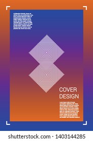 Futuristic Vector Geometric Cover Design with Gradient and Abstract Lines and Figures for your Business. Coverage Design with Hologram, Gradient Effect for Annual Report.