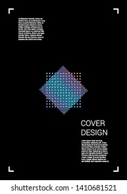 Futuristic Vector Geometric Cover Design with Gradient and Abstract Lines and Figures for your Business. Layout Design with Hologram, Gradient Effect for Performance.