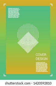 Futuristic Vector Geometric Cover Design with Gradient and Abstract Lines and Figures for your Business. Layout Design with Hologram, Gradient Effect for Disco Party.