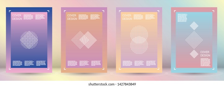 Futuristic Vector Geometric Cover Design with Gradient and Abstract Lines and Figures for your Business. Coverage Design with Hologram, Gradient Effect for Performance.