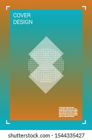 Futuristic Vector Geometric Cover Design with Gradient and Abstract Lines and Figures for your Business. Poster Design with Hologram, Gradient Effect for Identity.