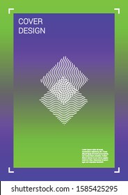 Futuristic Vector Geometric Cover Design with Gradient and Abstract Lines and Figures for your Business. Catalog Design with Hologram, Gradient Effect for Event.