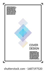 Futuristic Vector Geometric Cover Design with Gradient and Abstract Lines and Figures for your Business. Brochure Design with Hologram, Gradient Effect for Dj Party.