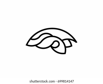 Futuristic Vector helmet logo in linear style