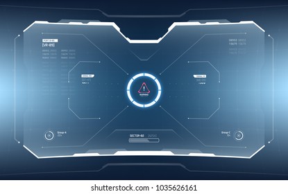 Futuristic Vector HUD Interface Screen Concept. Sci-Fi Virtual Reality Technology View Display