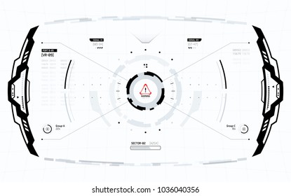 Futuristic Vector HUD Interface Screen Concept. Sci-Fi Virtual Reality Technology View Display