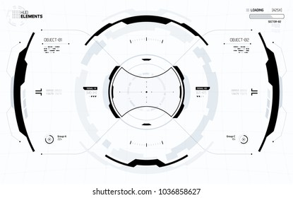 Futuristic Vector HUD Interface Screen Concept. Sci-Fi Virtual Reality Technology View Display