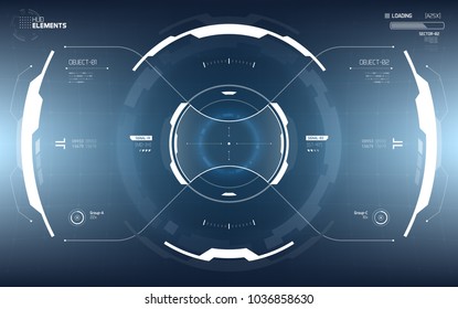 Futuristic Vector HUD Interface Screen Concept. Sci-Fi Virtual Reality Technology View Display