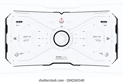Futuristic Vector HUD Interface Screen Design. Sci-Fi Virtual Reality Technology View Display