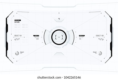 Futuristic Vector HUD Interface Screen Design. Sci-Fi Virtual Reality Technology View Display