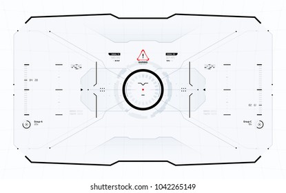 Futuristic Vector HUD Interface Screen Design. Sci-Fi Virtual Reality Technology View Display