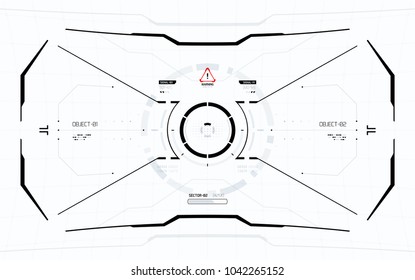 Futuristic Vector HUD Interface Screen Design. Sci-Fi Virtual Reality Technology View Display