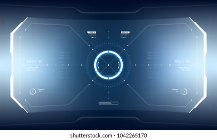 Futuristic Vector HUD Interface Screen Design. Sci-Fi Virtual Reality Technology View Display