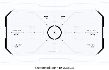 Futuristic Vector HUD Interface Screen Design. Sci-Fi Virtual Reality Technology View Display