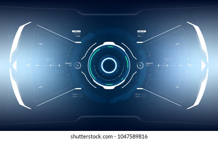 Futuristic Vector HUD Interface Screen Design. Sci-Fi Virtual Reality Technology View Display