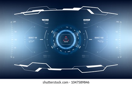 Futuristic Vector HUD Interface Screen Design. Sci-Fi Virtual Reality Technology View Display