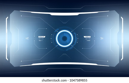 Futuristic Vector HUD Interface Screen Design. Sci-Fi Virtual Reality Technology View Display