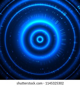 Futuristic vector hud interface screen design. Abstract template on blue backdrop.