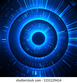 Futuristic vector hud interface screen design. Abstract template on blue backdrop.