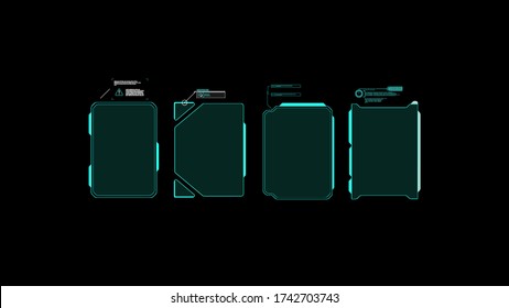 Futuristic Vector HUD Interface Screen Design. Digital callouts titles. HUD UI GUI futuristic user interface elements set. High tech screen for video game. Sci-fi concept design transparent Background