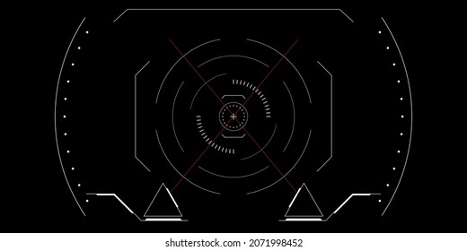 Futuristic Vector HUD Interface Screen Design. Sci-Fi Virtual Reality Technology View Display