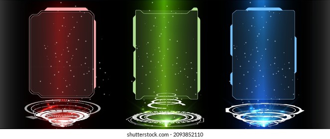 Futuristic Vector HUD Interface Screen Design. Digital callouts titles. HUD UI GUI futuristic user interface screen elements set. High tech screen for video game. Sci-fi concept design.