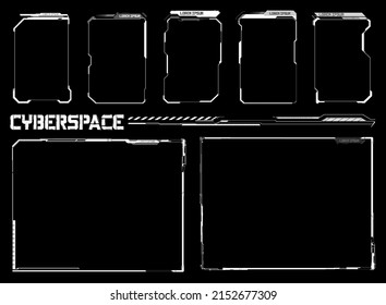 Futuristic Vector HUD Interface Screen Design. Digital callouts titles. HUD UI GUI futuristic user interface screen elements set. High tech screen for video game. Sci-fi concept design.
