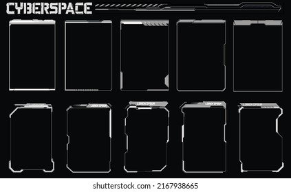 Futuristic Vector HUD Interface Screen Design. Digital callouts titles. HUD UI GUI futuristic user interface screen elements set. High tech screen for video game. Sci-fi concept design.
