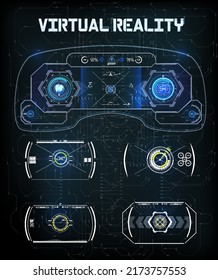 Futuristic Vector HUD Interface Screen Design. Digital callouts titles. HUD UI GUI futuristic user interface screen elements set. High tech screen for video game. Sci-fi concept design.	