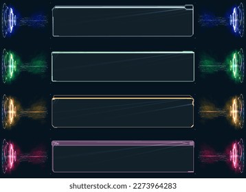 Futuristic Vector HUD Interface Screen Design. Digital callouts titles. HUD UI GUI futuristic user interface screen elements set. High tech screen for video game. Sci-fi concept design.	