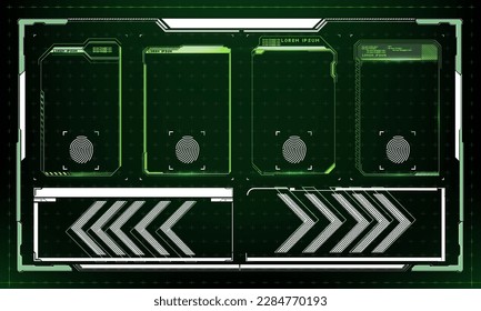 Futuristic Vector HUD Interface Screen Design. Digital callouts titles. HUD UI GUI futuristic user interface screen elements set. High tech screen for video game. Sci-fi concept design.