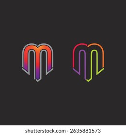 Futuristic Vector Icon Logo Design of the Letter M