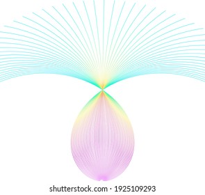 Futuristic vector illustration. Abstract background Colorful striped teardrop background.