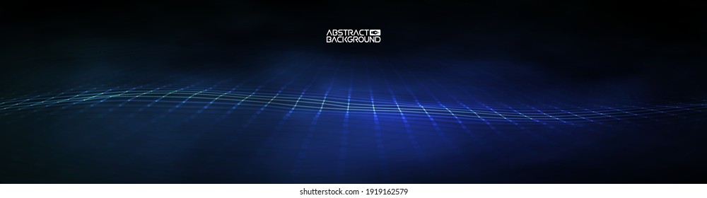 Ilustración vectorial futurista. Fondo de tecnología azul. Gran vector de datos. Fondo abstracto de ondas tecnológicas.