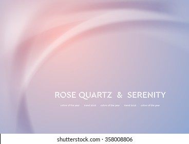 Futuristic vector illustration with smooth waves. Trend colors of the year 2016 rose quartz and serenity. Modern curves background