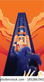 
Futuristic vector illustration. Surface of the planet. Stars and comets on orange background.
Poster with customizable elements. Backgrounds for the cover of magazines about dreams.