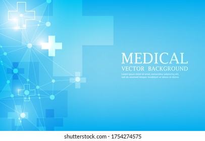 futuristische Vektorgrafik, medizinisch-blauer Hintergrund.