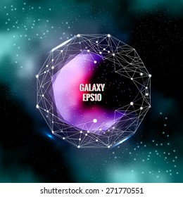 futuristic vector mesh spheres in technology galaxy style